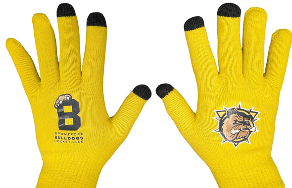 Gloves yellow with Black tips