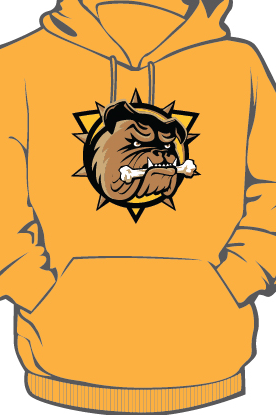 Gold Pocket Bulldog Emblem Hoodie