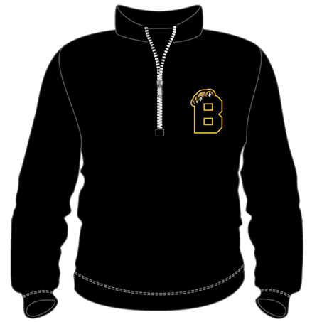 1/4 Zip "B" Left Chest Logo