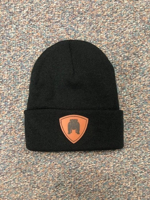 Black Leather Patch Toque, 22-23