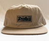 Khaki Brown Flat Pannel Cap, Leather Patch