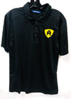Prospect Textured BLACK Polo, GOLD Stealth Logo, T-shirt, Collar